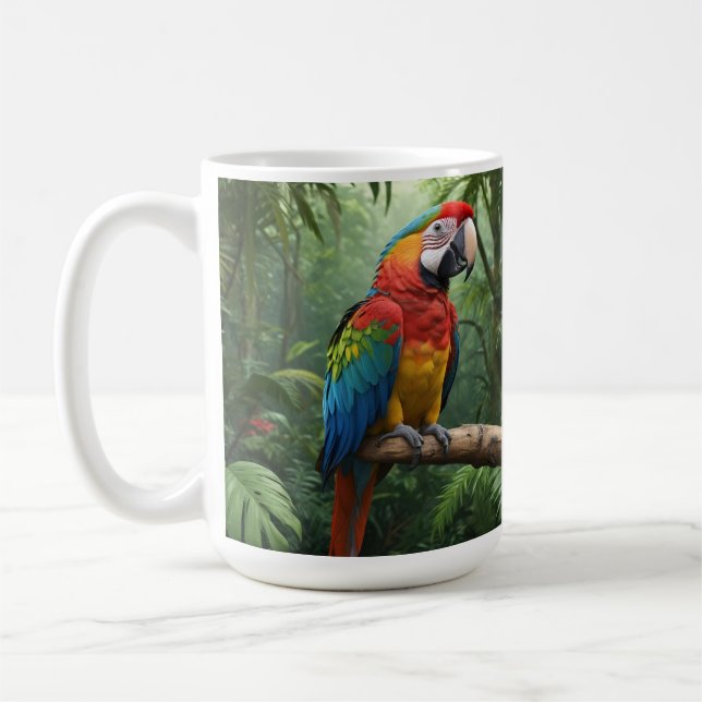 Macaw Parrot i Jungle Kaffemugg (Vänster)