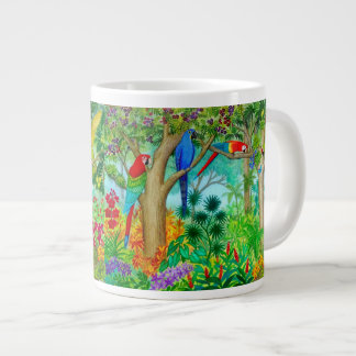 Macaw Parrot Jungle Art Jumbo Mugg