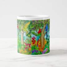 Macaw Parrot Jungle Art Jumbo Mugg