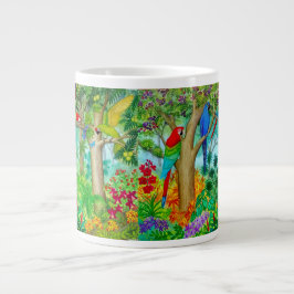 Macaw Parrot Jungle Art Jumbo Mugg