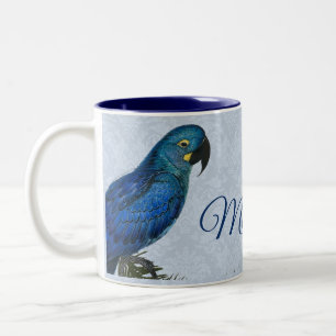 Macaw Parrot med Damask Två-Tonad Mugg