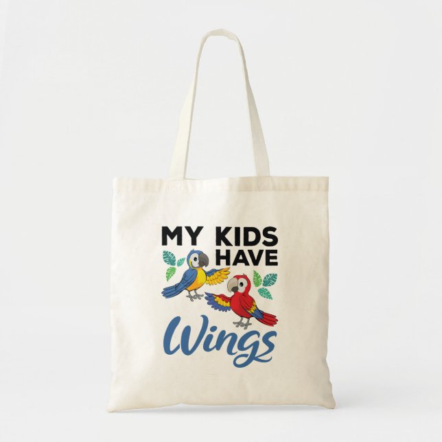 Macaw Parrot Owner Cute My Kids har Vingar Tygkasse (Framsidan)