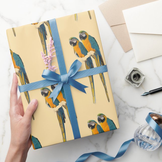 Macaw Parrots Photo Wrapping Paper  Presentpapper (Skapare uppladdad)