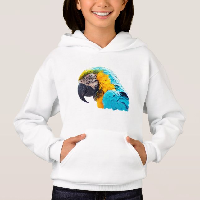 Macaw porträtt - papegojor t shirt (Framsida)