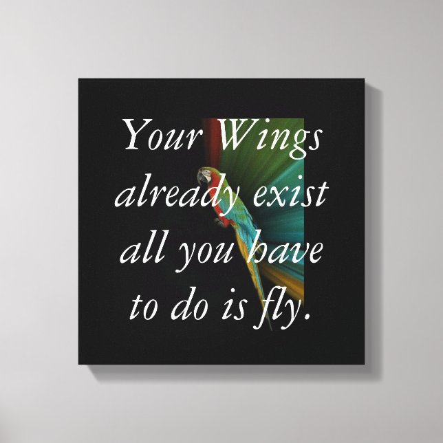 Macaw Quote Canvastryck (Framsida)