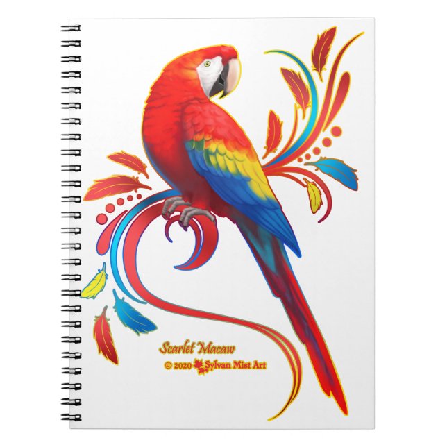 Macaw-Scarlet Anteckningsbok (Framsidan)