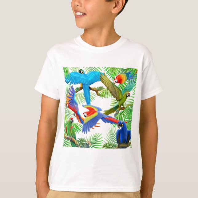 Macawdjungeln lurar T-tröja T-shirt (Framsida)