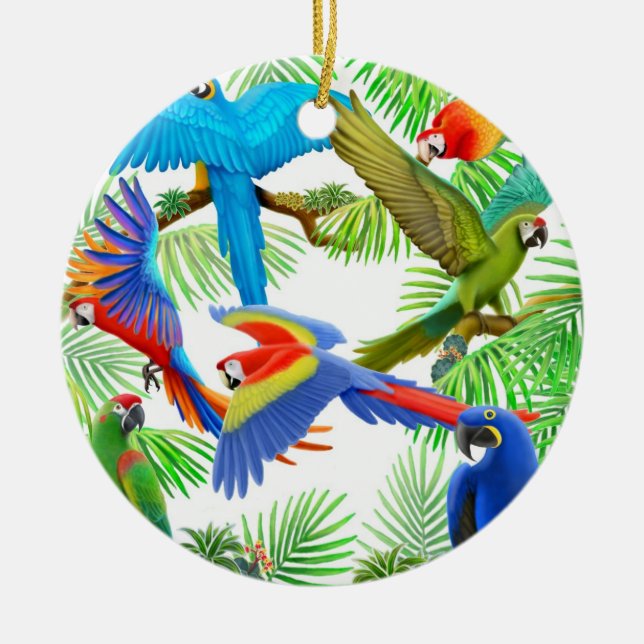 Macawdjungelprydnad Julgransprydnad Keramik (Framsidan)