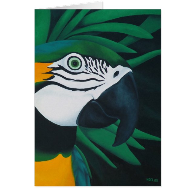 Macawkort (anpassadet) hälsningskort (Framsidan)