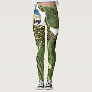 Macawpapegojafågel All över tryckdamasker Leggings