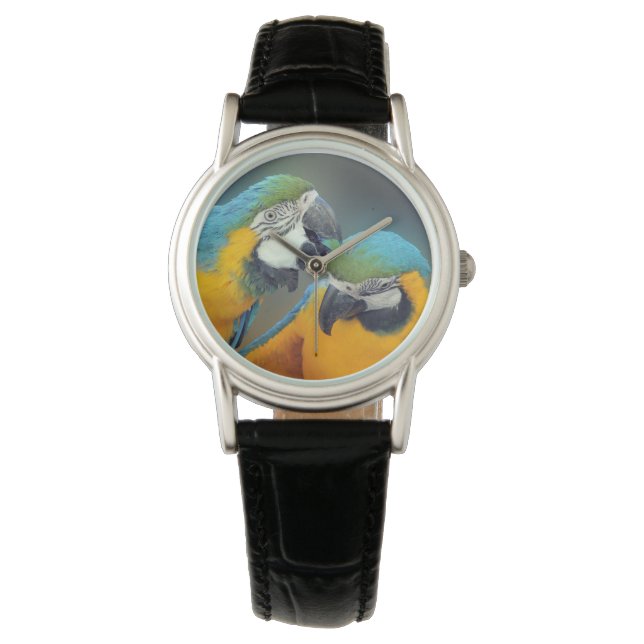 Macaws in love armbandsur (Framsida)