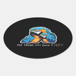 Macaws sticker (arara) ovalt klistermärke