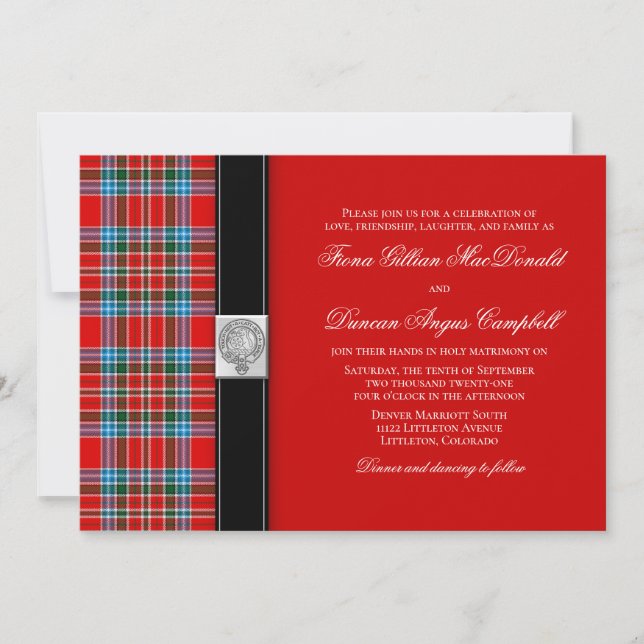 MacBean Ancient Tartan Wedding-inbjudan Inbjudningar (Framsida)