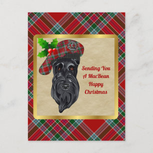 MacBean Klan Badge & Tartan Julvykort Vykort