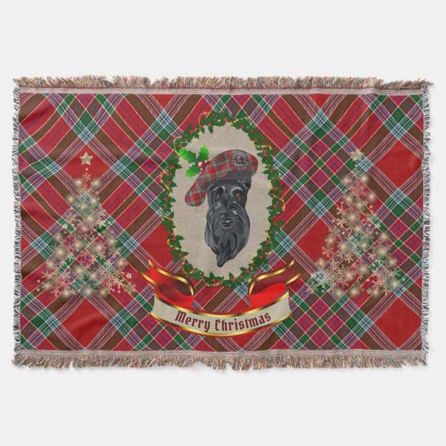 MacBean Scottie Hund - Julens Throw Blanket Filt (Framsidan)