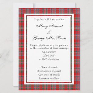 MacBean Scottish Wedding-inbjudan Inbjudningar