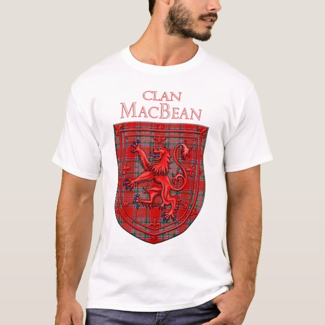 MacBean Tartan Scottish Plaid Lion Rampant T Shirt (Framsida)
