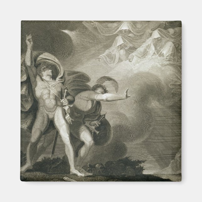 Macbeth, Banquo och de tre häxorna på Heath Magnet (Framsidan)