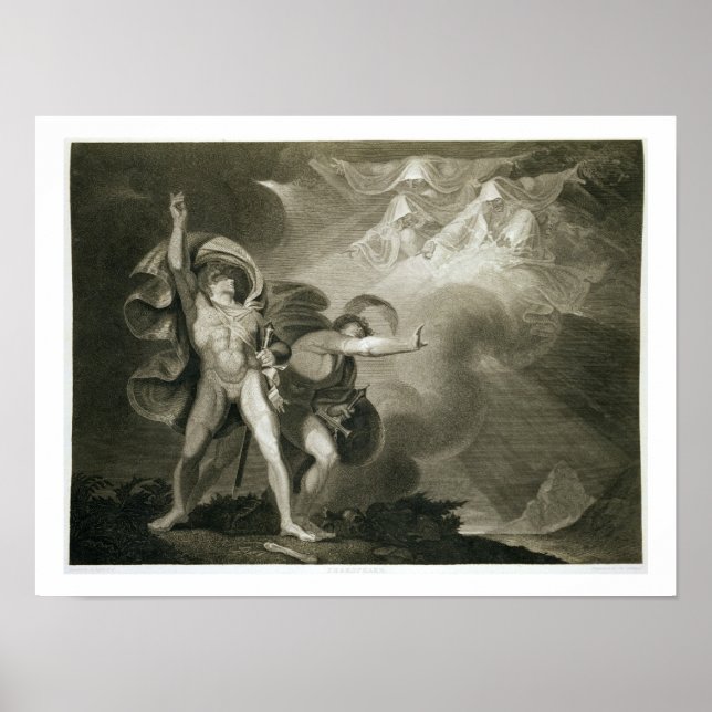 Macbeth, Banquo och de tre häxorna på Heath Poster (Framsidan)
