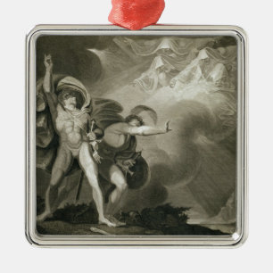 Macbeth, Banquo och de tre häxorna på heathen Julgransprydnad Metall