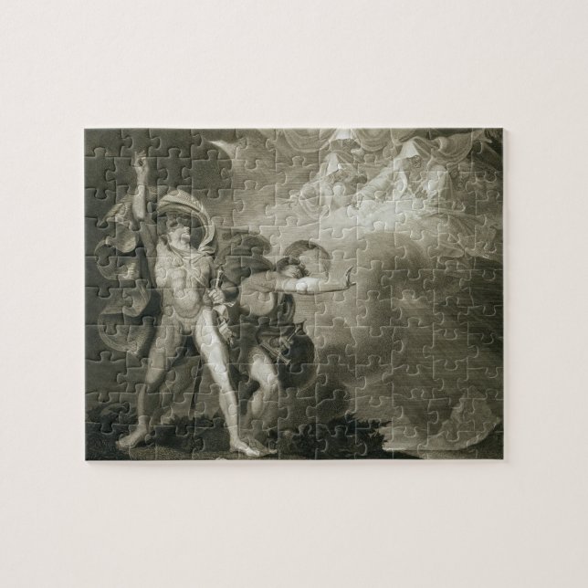 Macbeth, Banquo och de tre häxorna på heathen Pussel (Horisontell)