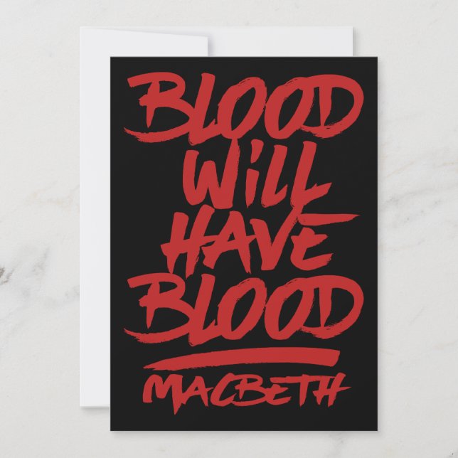 Macbeth Blood kommer att ha blod (Framsida)