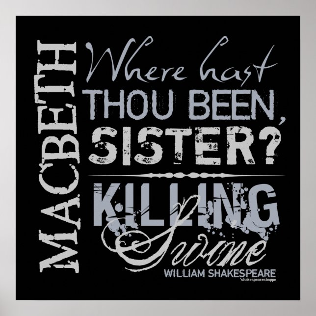Macbeth Killing Swine Quote Poster (Framsidan)