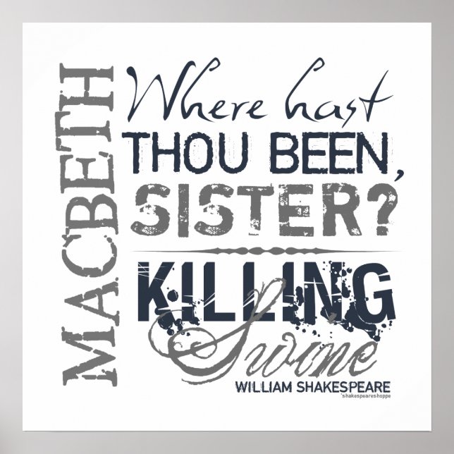 Macbeth Killing Swine Quote Poster (Framsidan)