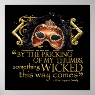 Macbeth "något ont" citationstecken (den guld- poster