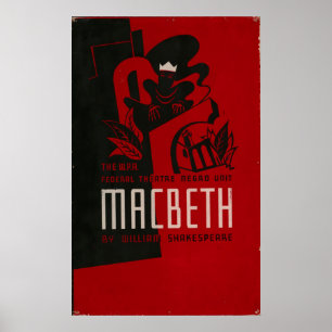 Macbeth Negro Theater 1937 WPA Vintage affisch