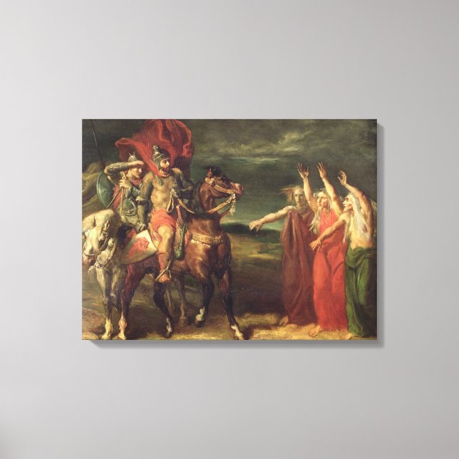 Macbeth och de tre häxorna, 1855 canvastryck (Framsida)