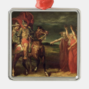 Macbeth och de tre häxorna, 1855 julgransprydnad metall