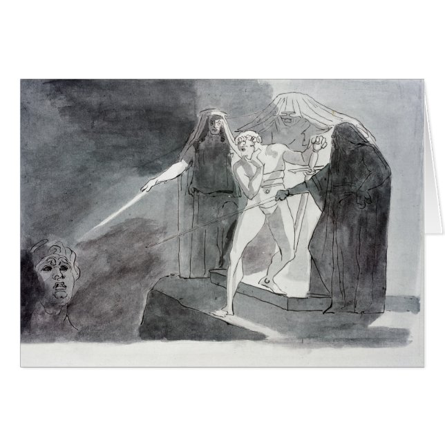 Macbeth och det väpnade huvudet hälsningskort (Framsidan Horizontal)