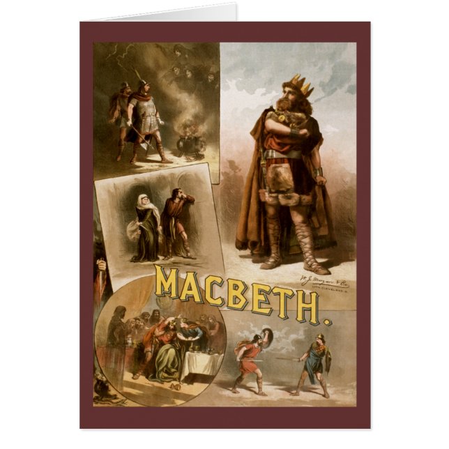 Macbeth, Play 1884 Hälsningskort (Framsidan)
