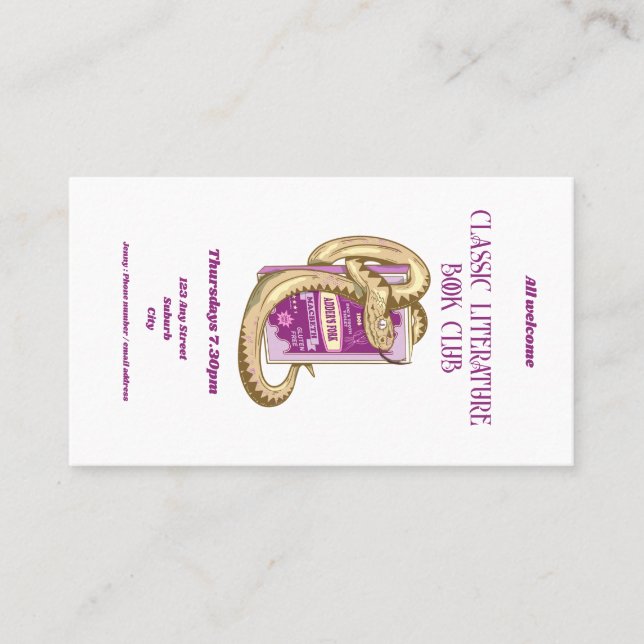 Macbeth Red bokar om häxor Visitkort (Framsida)