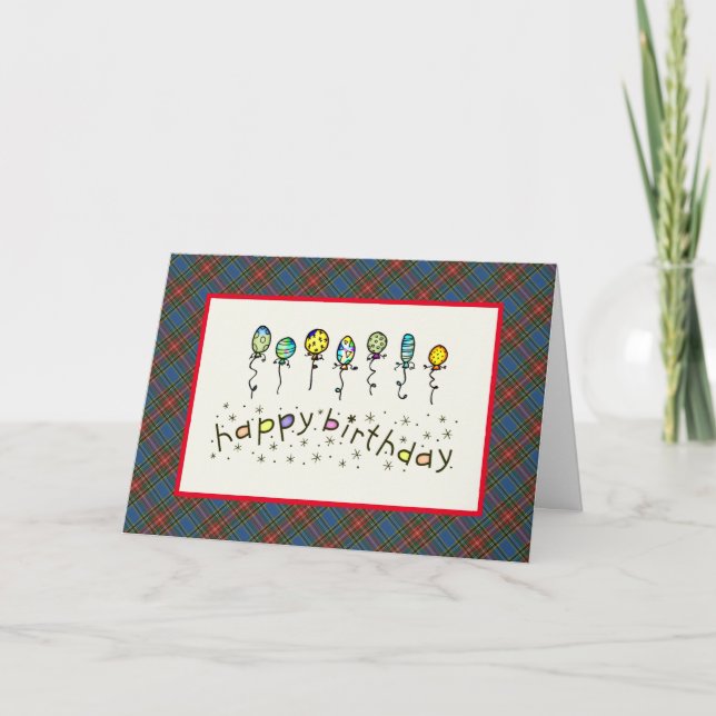 MacBeth Tartan Birthday Card Kort (Framsida)