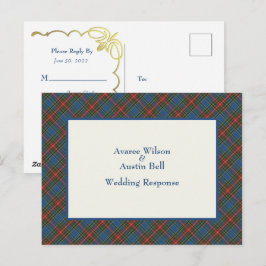 MacBeth Tartan Postcard Bröllop Response Vykort