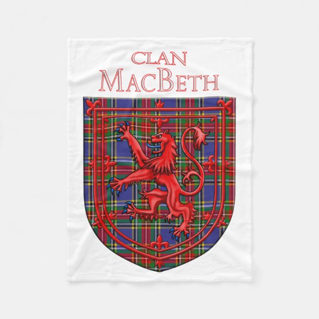 MacBeth Tartan Scottish Play Lejon Rampant Fleecefilt (Framsidan)