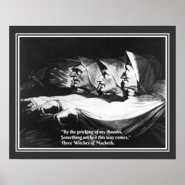 Macbeth Three Witches Quote Poster (Framsidan)