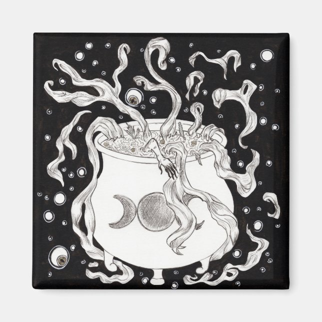 Macbeth witches cauldron magnet (Framsidan)