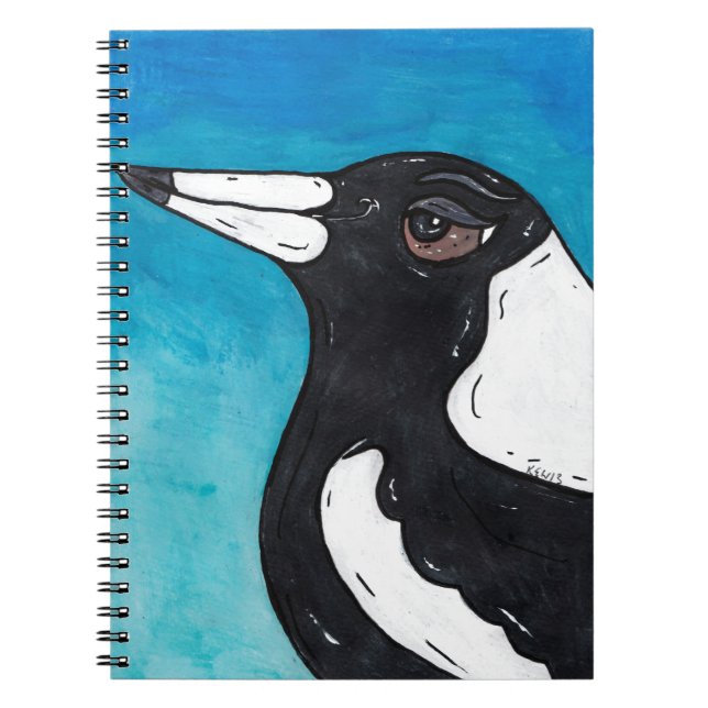 Macca the Magpie Anteckningsbok Med Spiral (Framsidan)
