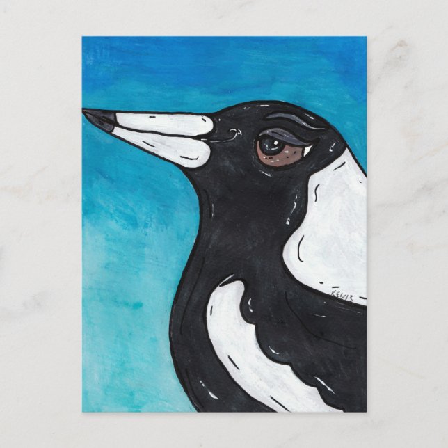 Macca the Magpie Vykort (Framsida)