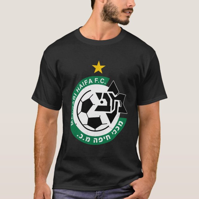 Maccabi Haifa Fc-fotbollslag Israel T Shirt (Framsida)