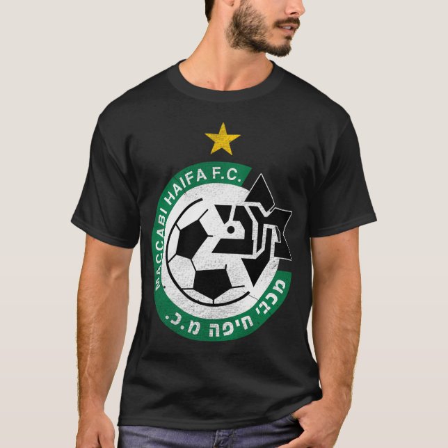 Maccabi Haifa Fc-fotbollslag Israel T Shirt (Framsida)