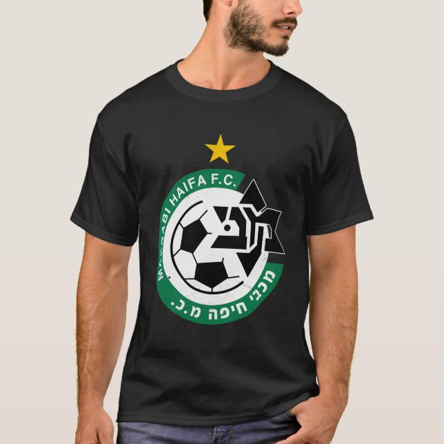 Maccabi Haifa Shirt Fc-fotbollslag Israel T Shirt (Framsida)