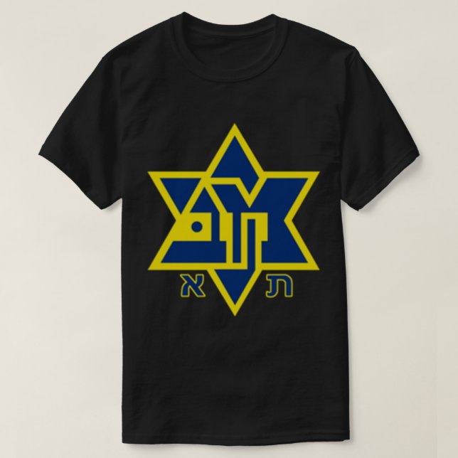 Maccabi Tel Aviv Shirt FC Football klubb Israel Te T Shirt (Design framsida)