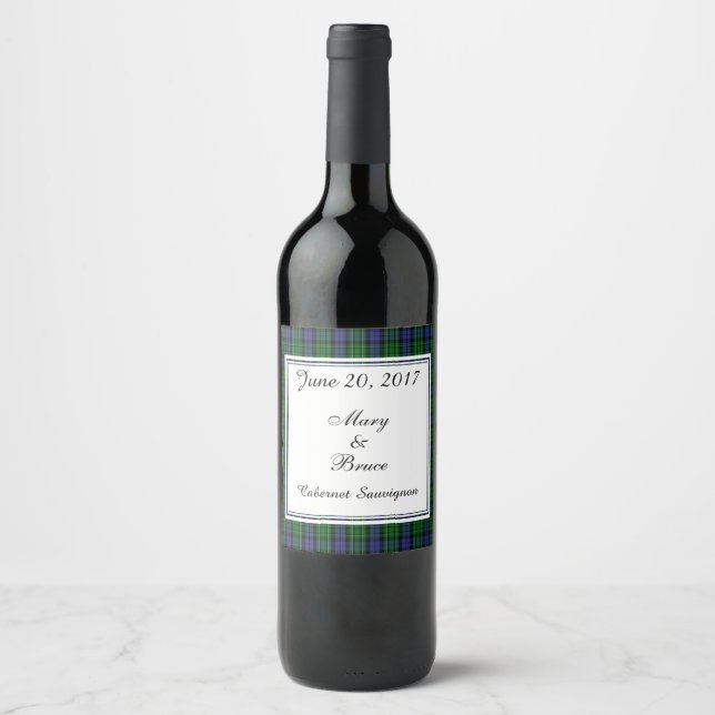 MacCallum Scottish Bröllop Vin-etikett Vinflaska Etikett (Framsida)
