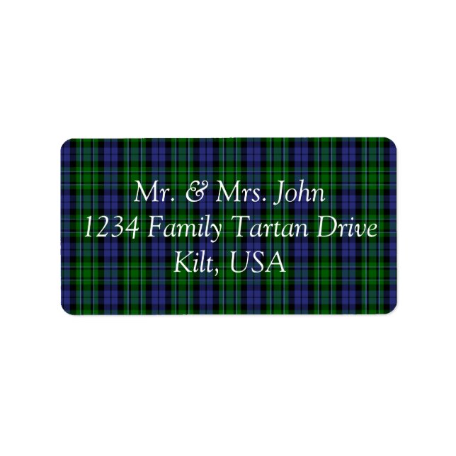 MacCallum Tartan-etikett Adressetikett (Framsidan)