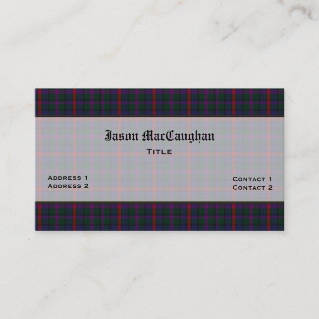 MacCaughan Tartan Play Anpassningsbar Affärskort Visitkort (Framsida)