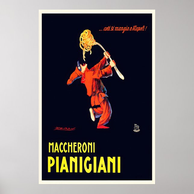 Maccheroni Pianigiani Vintage Affisch av Achille (Framsidan)